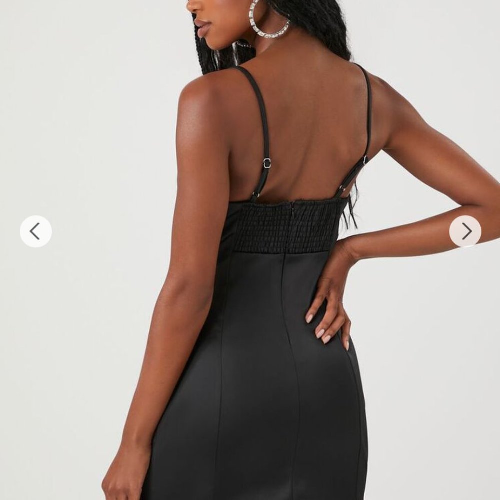 Forever21 Black Satin Mini Dress